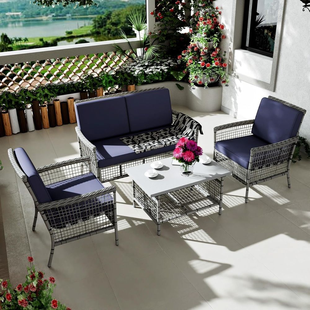 Outdoor Furniture Loveseat - 4 Parçalı Dış Mekan Veranda Mobilya