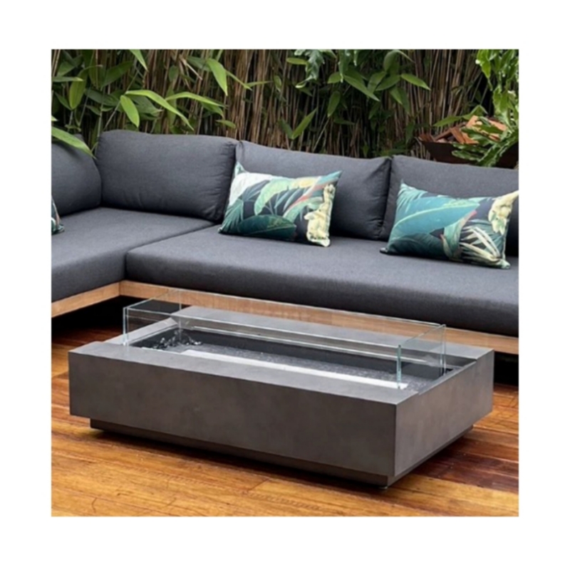 Outdoor Furniture Fire Table - Modern Corten Çelik Şömine Gazlı Dış