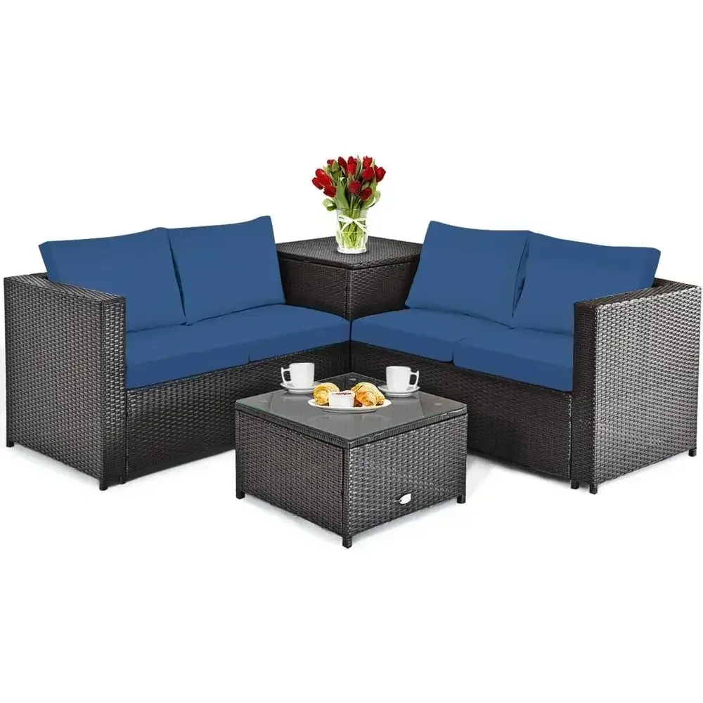 Outdoor Furniture Loveseat - Hava koşullarına dayanıklı 4 Parçalı Veranda