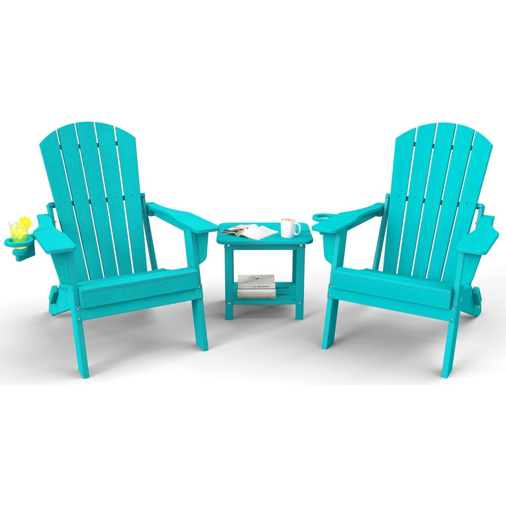 Adirondack Chair Wood - 3 Parçalı Katlanır Adirondack Sandalye Seti