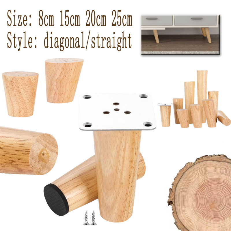Adirondack Chair Wood - 4 Adet Ahşap Mobilya Ayakları, Eğik