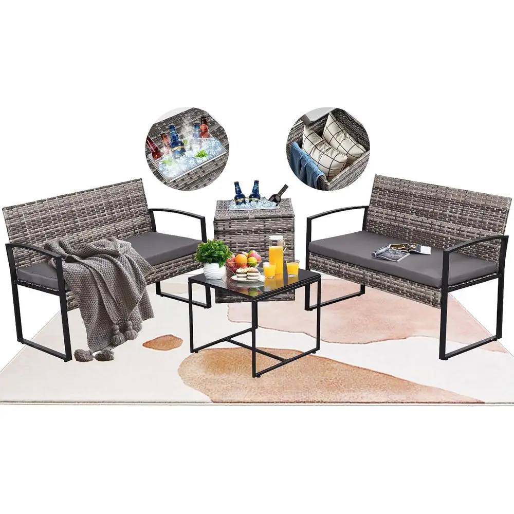 Outdoor Furniture Loveseat - 4 Parçalı Açık Hava Veranda Mobilya