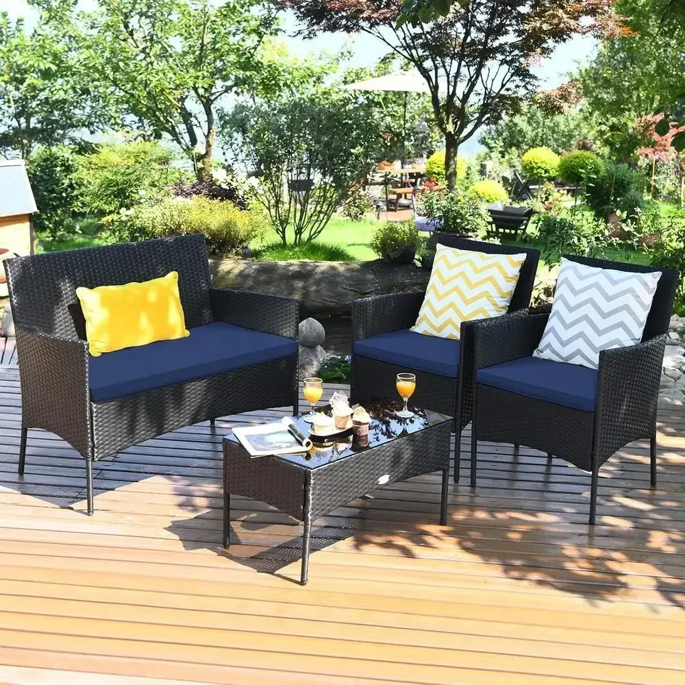 Outdoor Furniture Loveseat - 4 Parçalı Açık Hava Hasır Bahçe