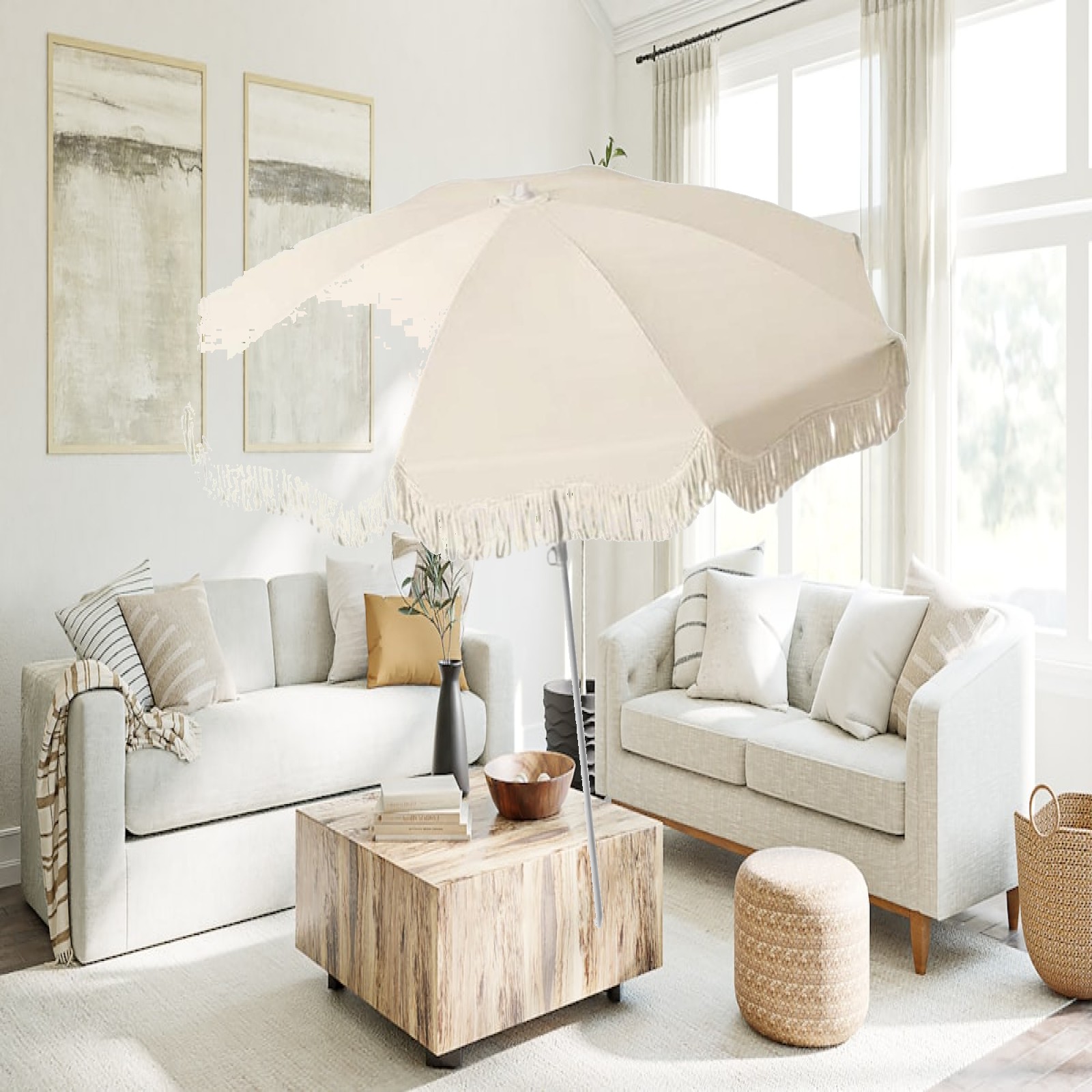 Outdoor Furniture Plus - Saçaklı Veranda Şemsiyesi UPF50 Plus Güneş