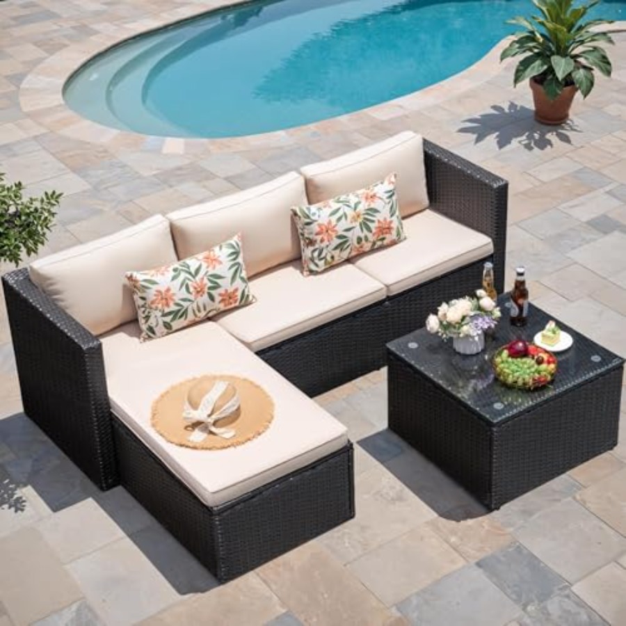 Outdoor Furniture Plus - Dış mekan veranda mobilya seti: ayarlanabilir