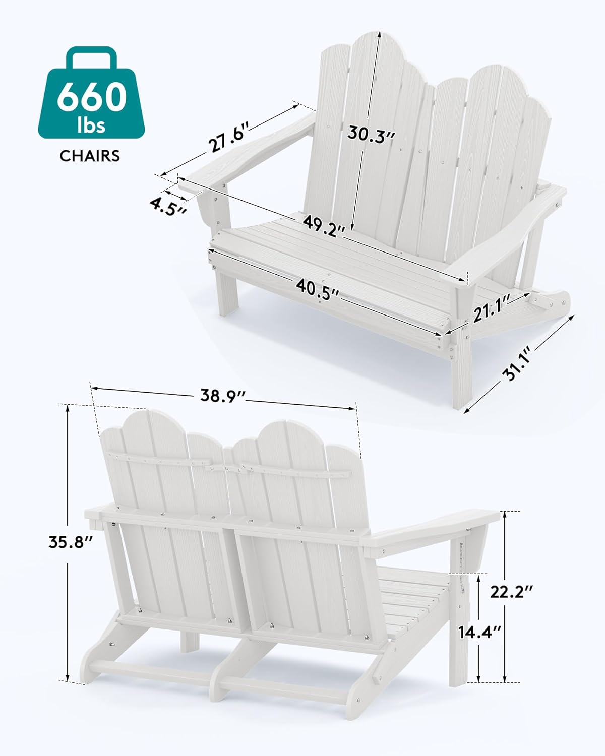 HDPE Her Hava Koşuluna Uygun K - Outdoor Furniture Loveseat incelemesi ve fiyatı