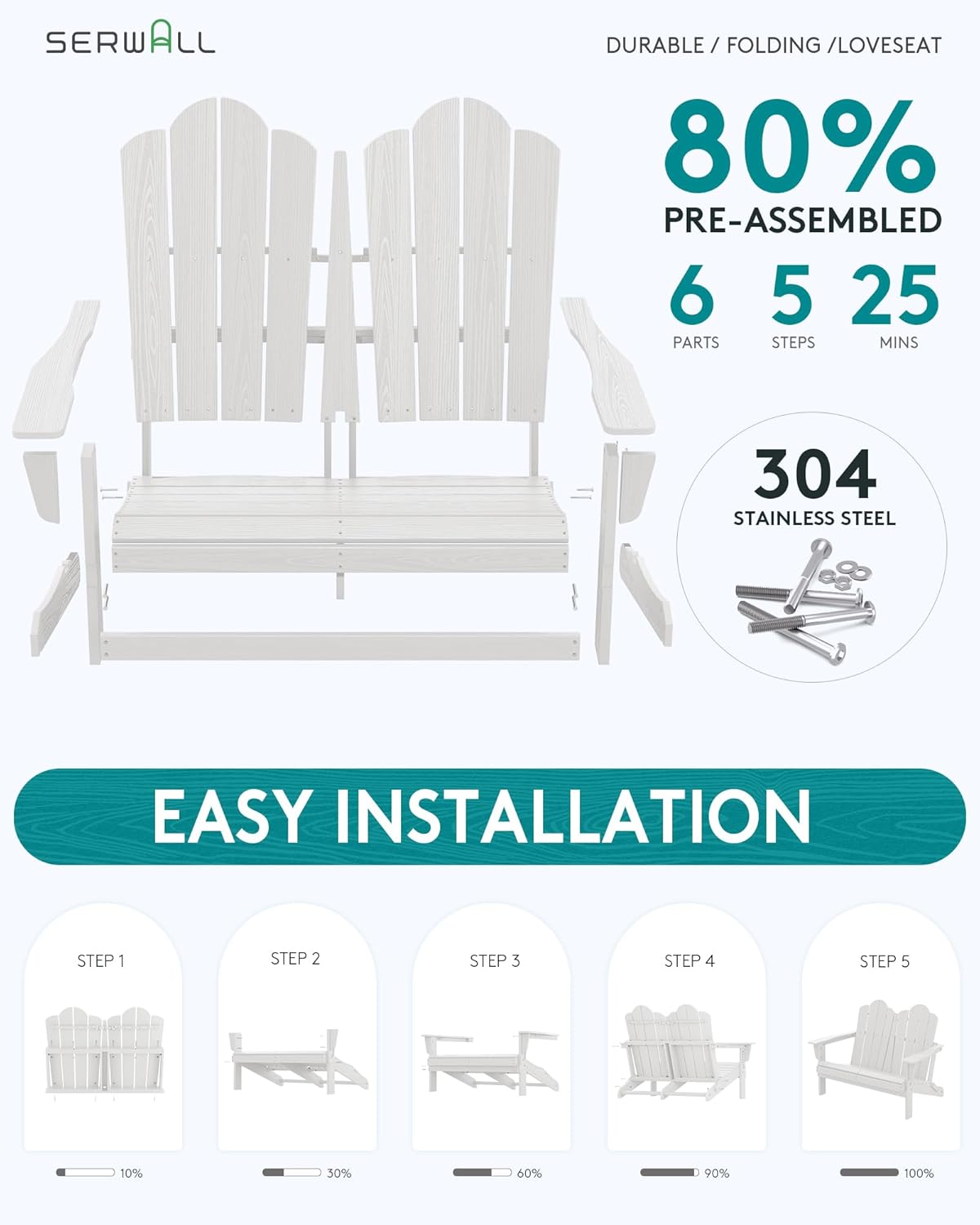 HDPE Her Hava Koşuluna Uygun K - Outdoor Furniture Loveseat incelemesi ve fiyatı
