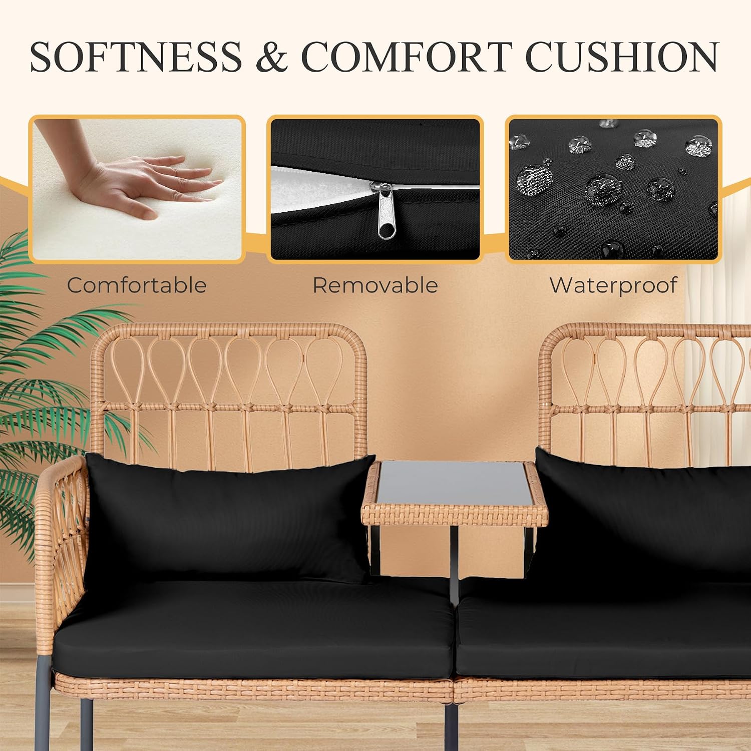 Cam Sehpalı Rattan Çift Kişili - Outdoor Furniture Loveseat incelemesi ve fiyatı