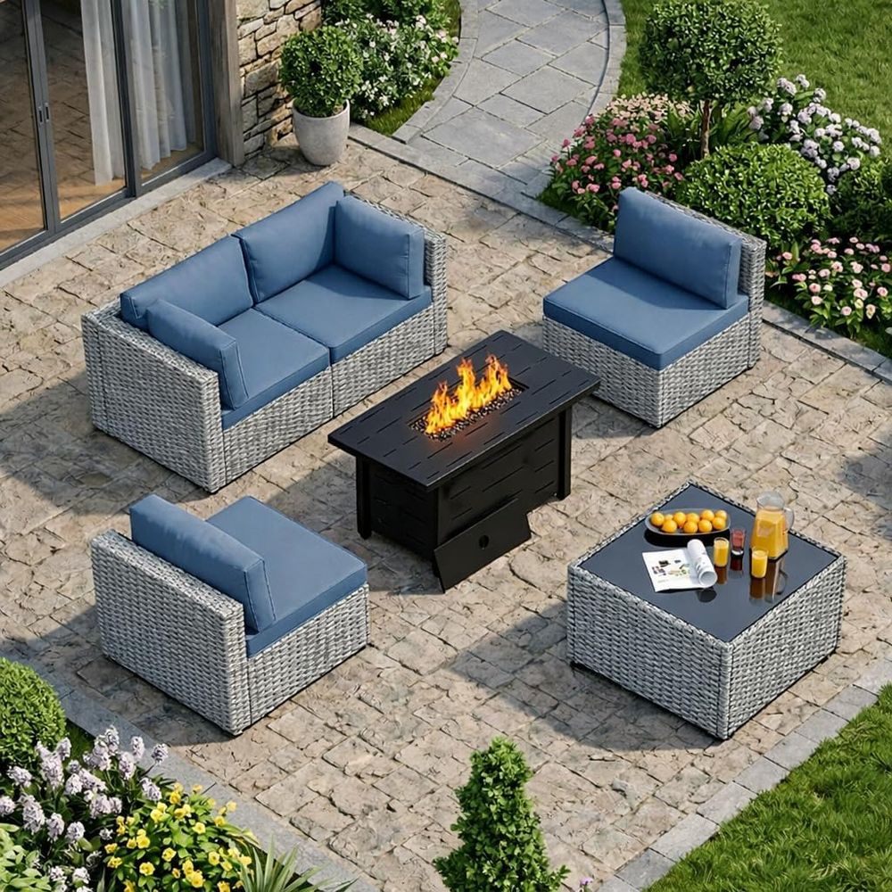 5 Parçalı Açık Hava Veranda Mo - Outdoor Furniture Fire Table incelemesi ve fiyatı