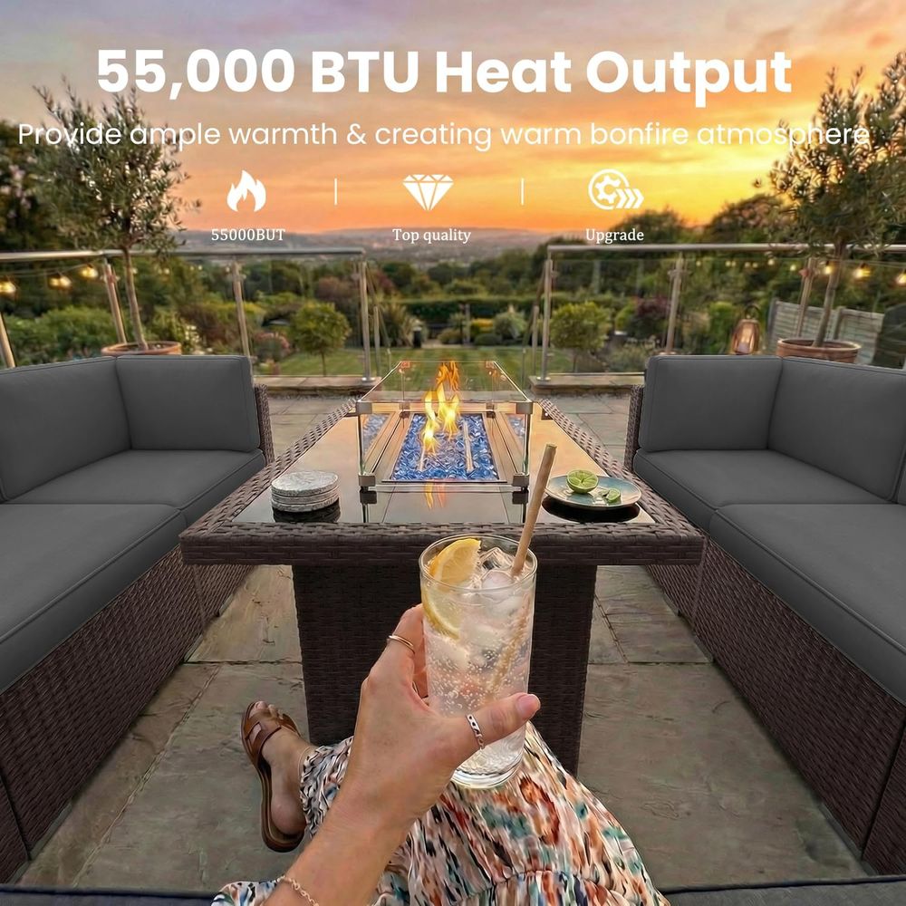 15 Parçalı Dış Mekan Veranda M - Outdoor Furniture Fire Table incelemesi ve fiyatı