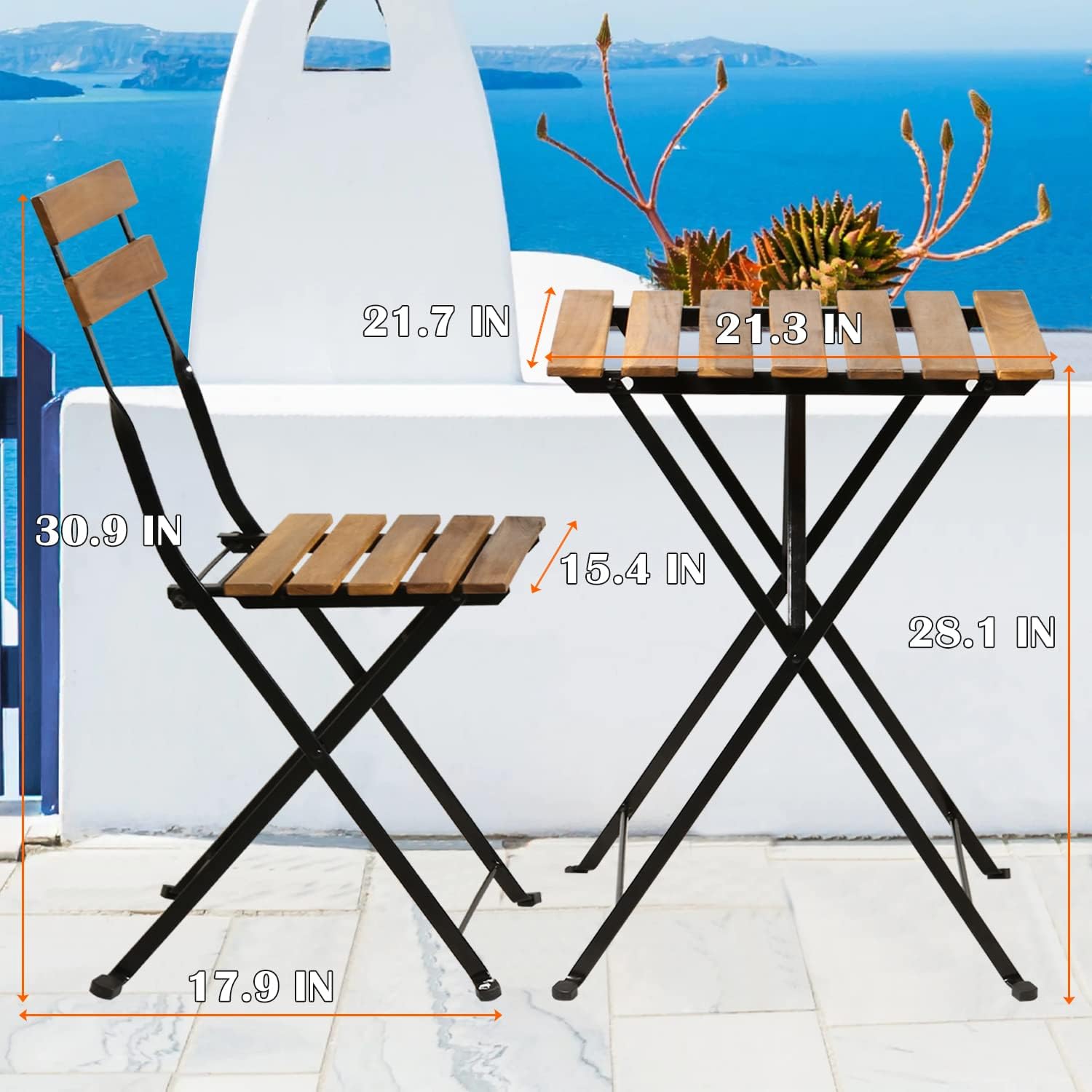 Doğal ahşap 3 parçalı katlanab - Outdoor Furniture Table incelemesi ve fiyatı