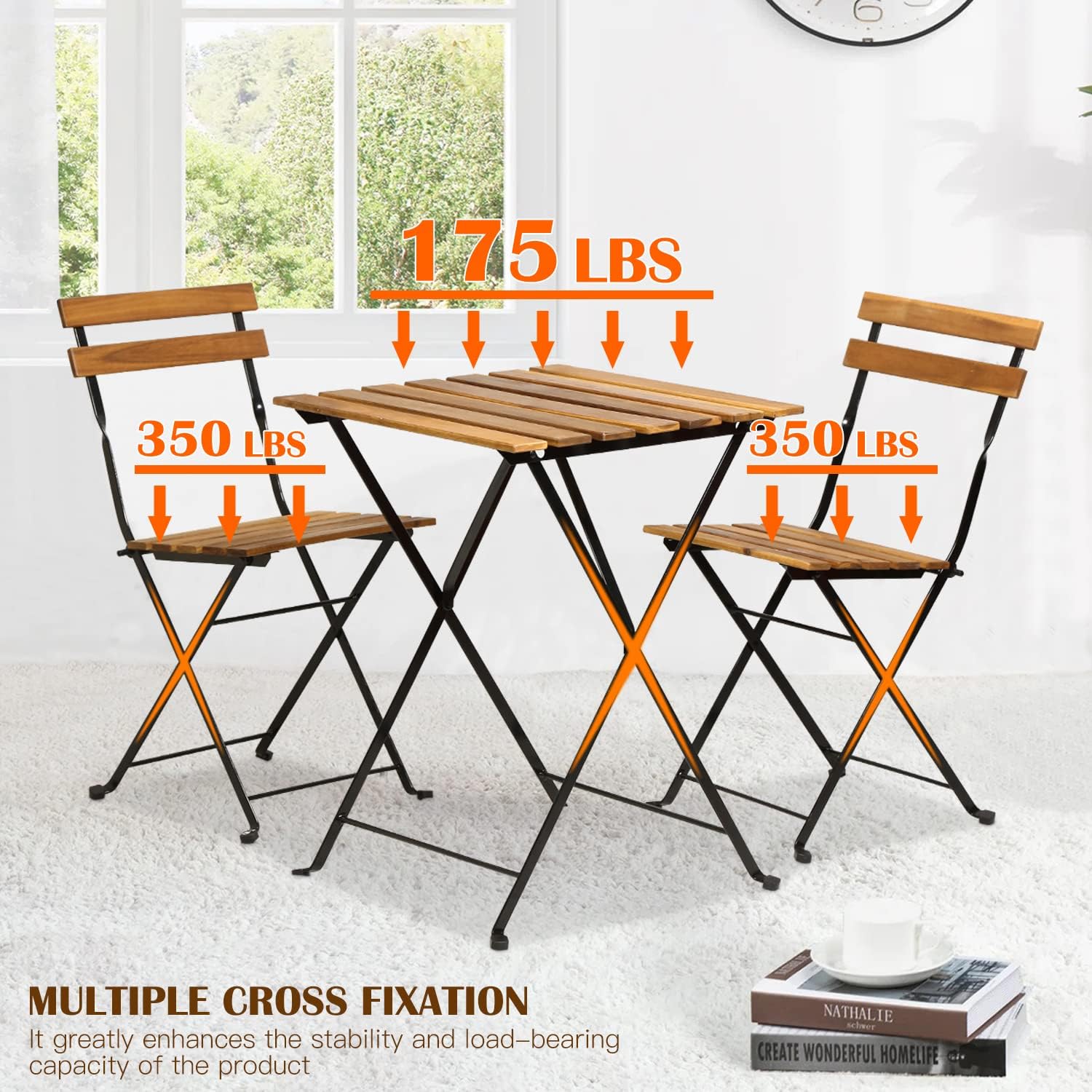 Doğal ahşap 3 parçalı katlanab - Outdoor Furniture Table incelemesi ve fiyatı
