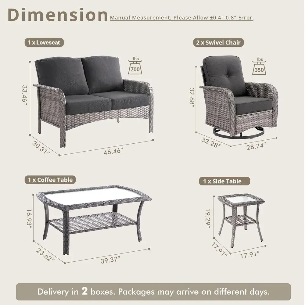 5 Parçalı Döner Sallanan Sanda - Outdoor Furniture Loveseat incelemesi ve fiyatı