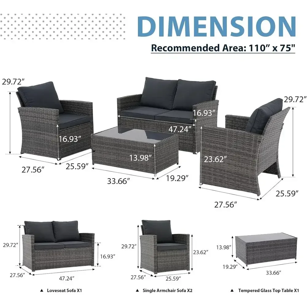 4 Parçalı Dış Mekan Veranda Mo - Outdoor Furniture Loveseat incelemesi ve fiyatı