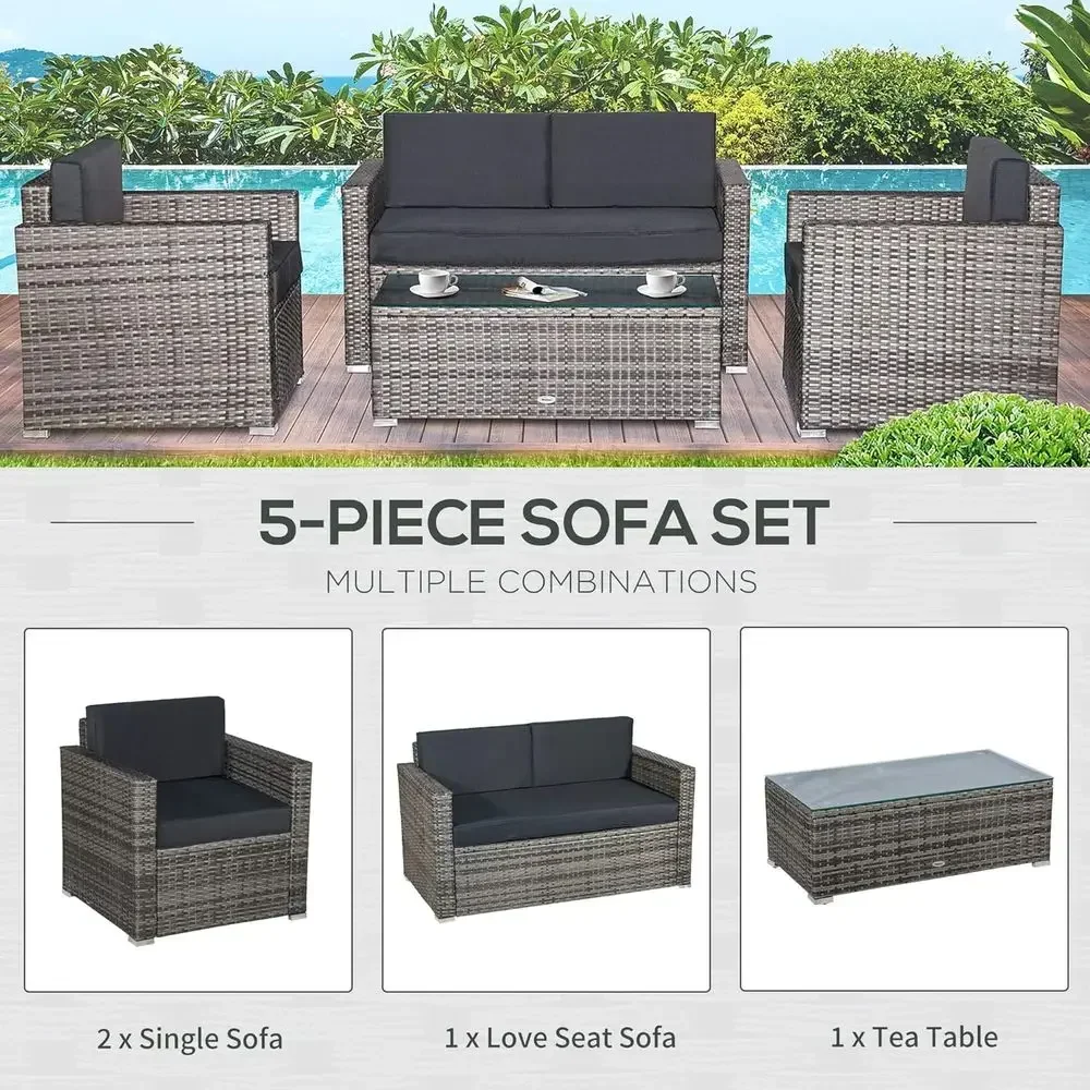4 Parçalı Dış Mekan Hasır Köşe - Outdoor Furniture Loveseat incelemesi ve fiyatı