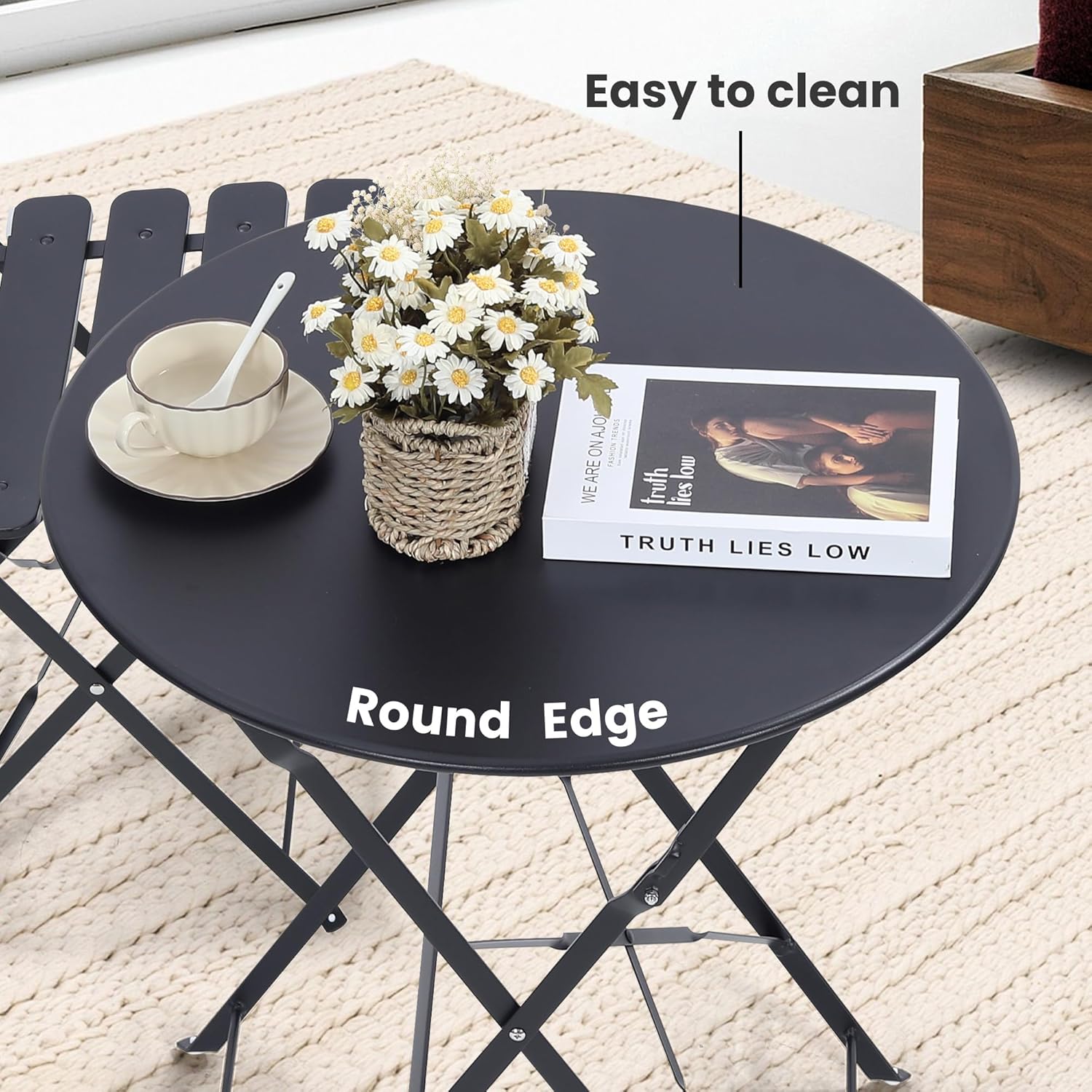Yer tasarrufu sağlayan siyah 3 - Outdoor Furniture Table incelemesi ve fiyatı