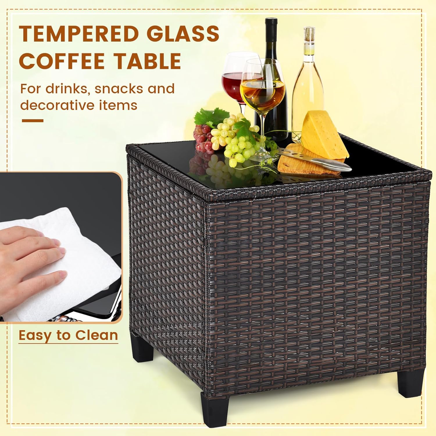 Lacivert rattan hasır 3 parçal - Outdoor Furniture Table incelemesi ve fiyatı
